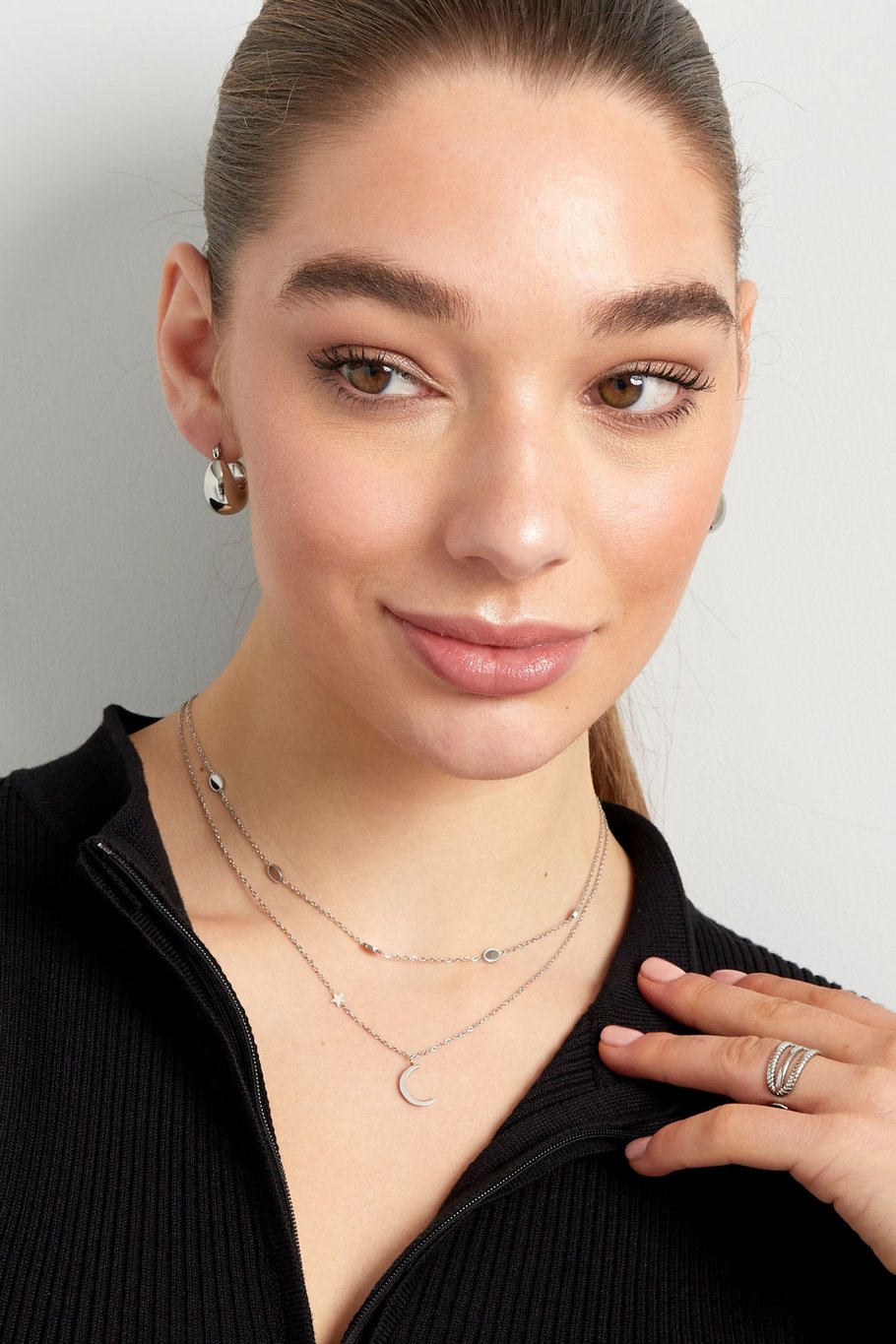 Edelstahl Halskette Mond Stern | useful Beauty