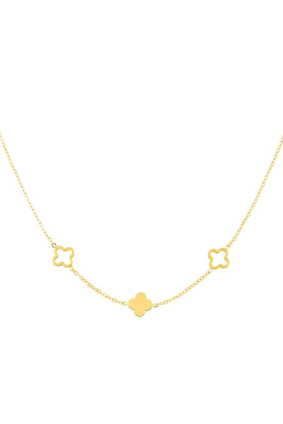 Edelstahl Halskette Kleebätter Blumen | gold/silber | useful Beauty