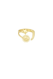 Edelstahl Ring Stern Mond Sonne | gold/silber | useful Beauty