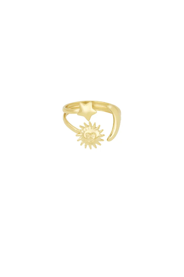 Edelstahl Ring Stern Mond Sonne | gold/silber | useful Beauty