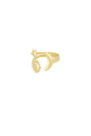 Edelstahl Ring Stern Mond Sonne | gold/silber | useful Beauty