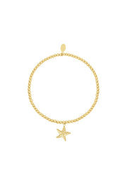 Edelstahl Kugelarmband Seestern gold | useful Beauty