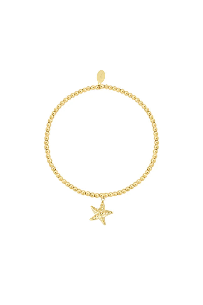Edelstahl Kugelarmband Seestern gold | useful Beauty
