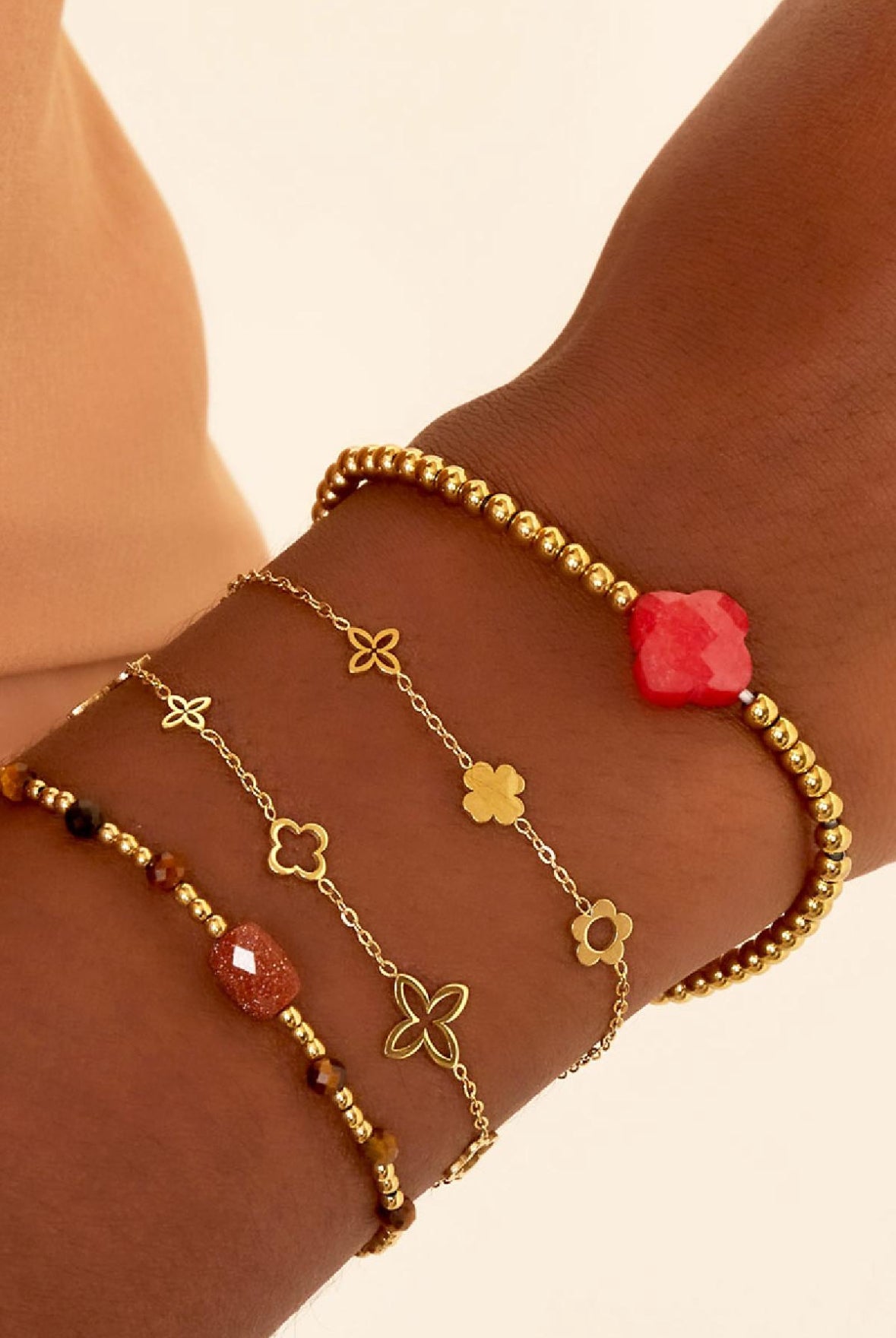 Edelstahl Armband feine Blumen Kleeblatt | useful Beauty - useful Beauty