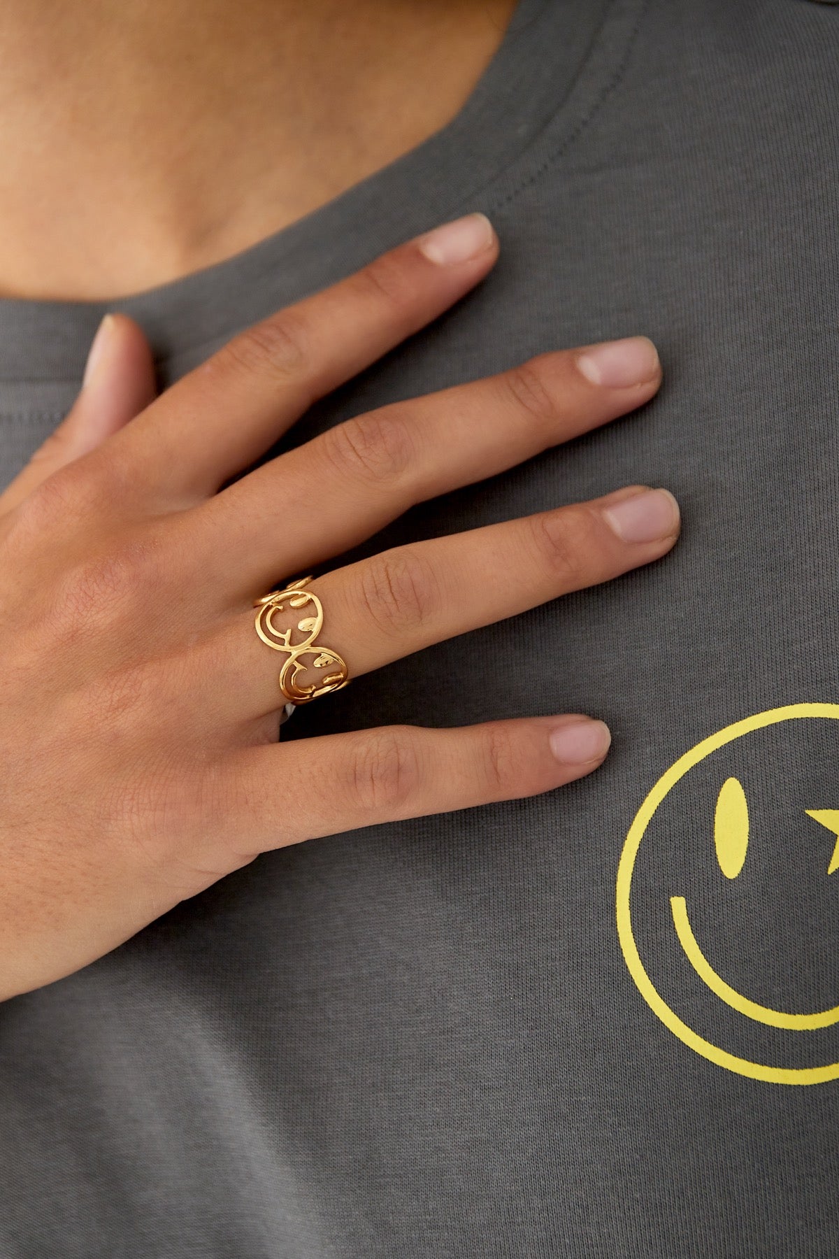 Edelstahl Ring Smiley | useful Beauty - useful Beauty