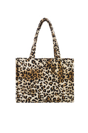 Leopard Shopper Bag im Allover-Leo-Print, Vorderansicht.