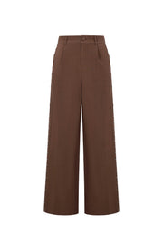 Wide-Leg Hose Braun mit Nieten-Details | useful Beauty