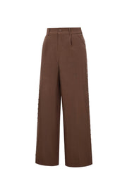 Wide-Leg Hose Braun mit Nieten-Details | useful Beauty