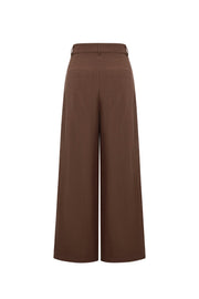 Wide-Leg Hose Braun mit Nieten-Details | useful Beauty