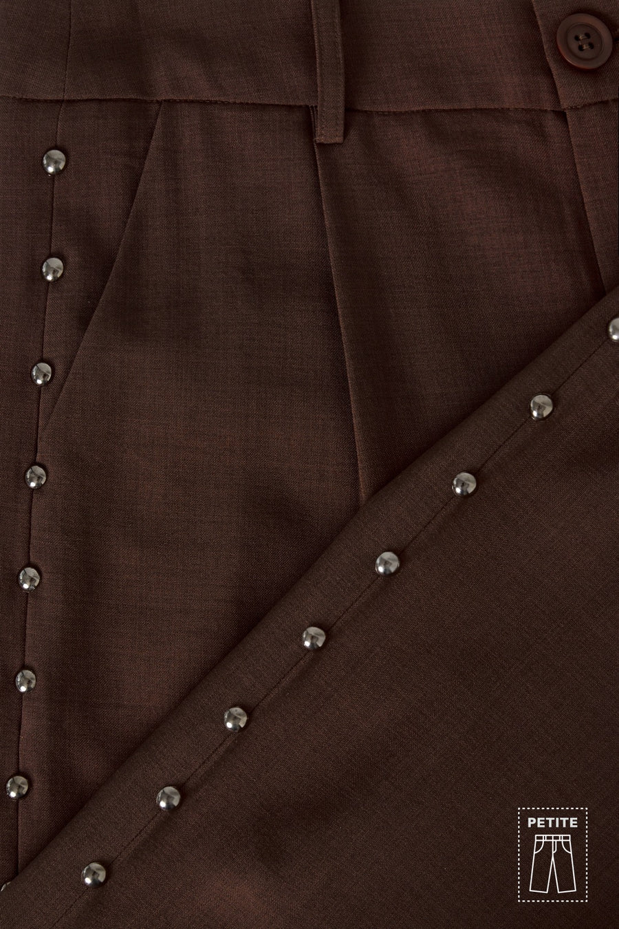 Wide-Leg Hose Braun mit Nieten-Details | useful Beauty