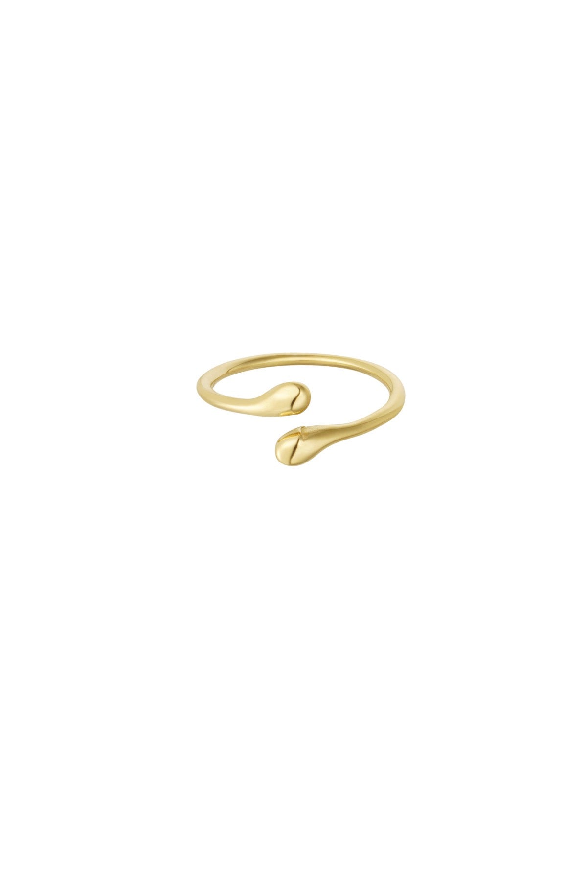 Vergoldeter Tropfen-Ring aus Edelstahl – minimalistisch
