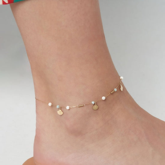 Fußkettchen Seashell | 14K goldplated - useful Beauty 