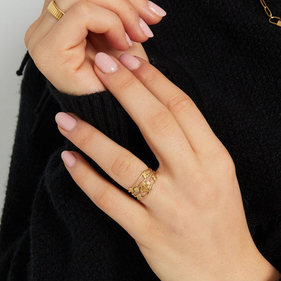 Ring drei schichtig Kleeblatt Punkte | useful Beauty - useful Beauty 