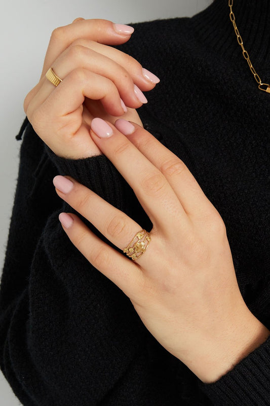 Ring drei schichtig Kleeblatt Punkte | useful Beauty - useful Beauty 