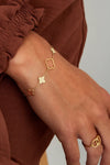 Edelstahl Armband verschiedene Kleeblätter Gold