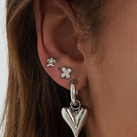 Ohrstecker Kleeblatt Zirkonia Steine | useful Beauty - useful Beauty 