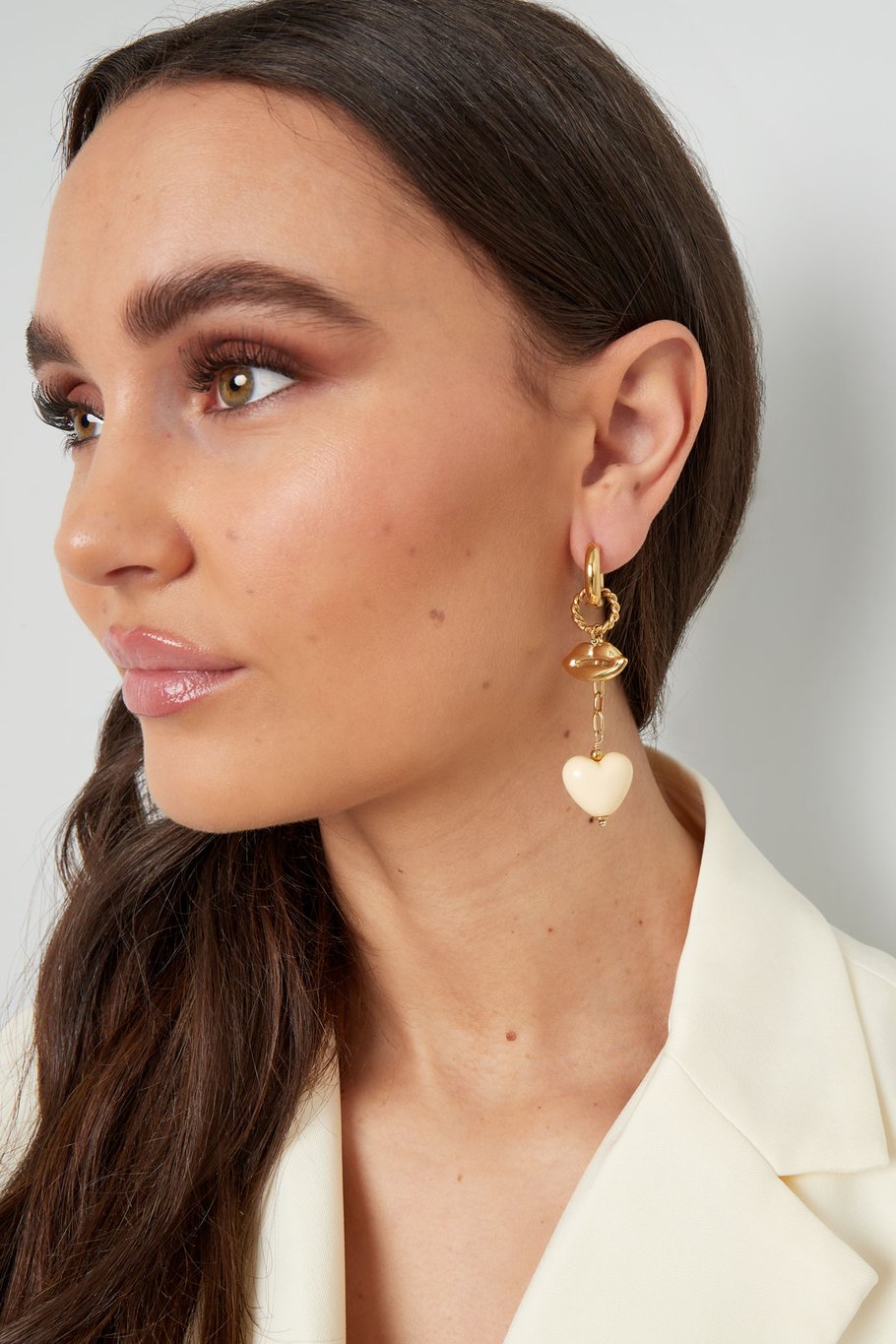 Ohrringe HErzen Lippen gold | useful Beauty - useful Beauty 