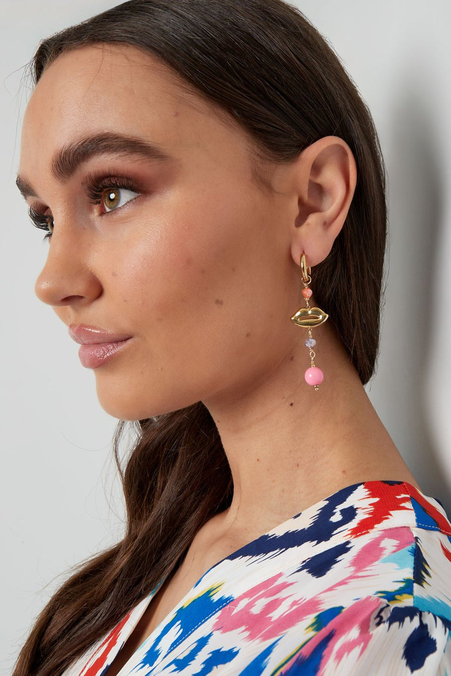 Ohrringe sommerliche Lippen gold pink | useful Beauty - useful Beauty 