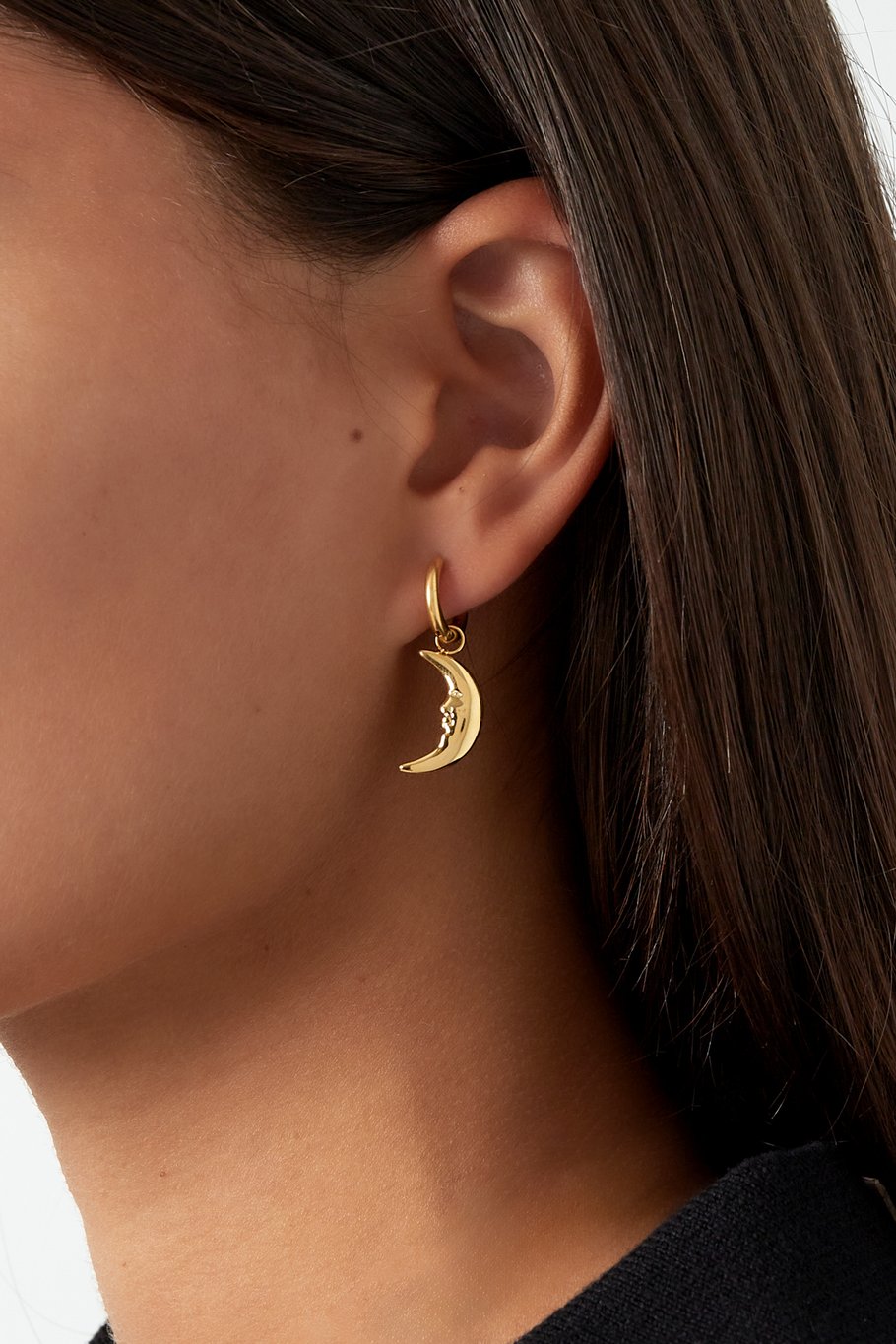 Ohrstecker hanging Moon | 14K goldplated