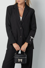 Handtasche klein Schleife silber fancy | schwarz/silber | useful Beauty - useful Beauty 