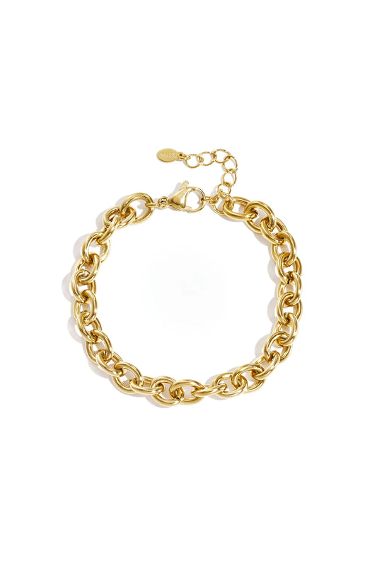 massives Edelstahl Gliederarmband | Gold oder Silber