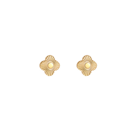 Ohrstecker strahlende Kleeblätter Edelstahl