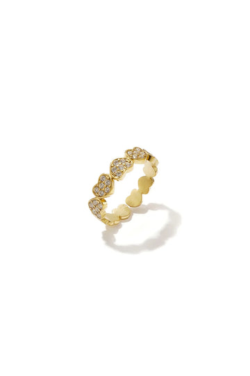 Edelstahl Ring Herzen Zirkonia Steine