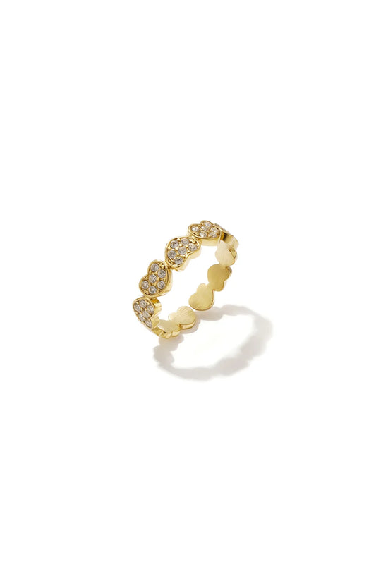 Edelstahl Ring Herzen Zirkonia Steine