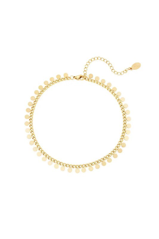 Edelstahl Fußkettchen Gold Plättchen