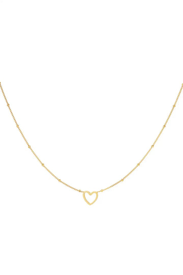 zarte Herz Halskette Edelstahl Gold