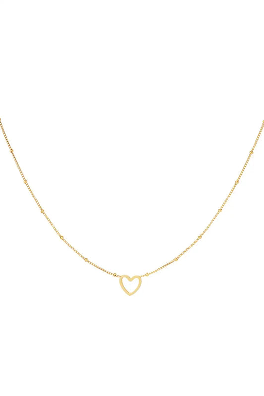 zarte Herz Halskette Edelstahl Gold