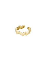 Edelstahl Ring Herzen gold | useful Beauty