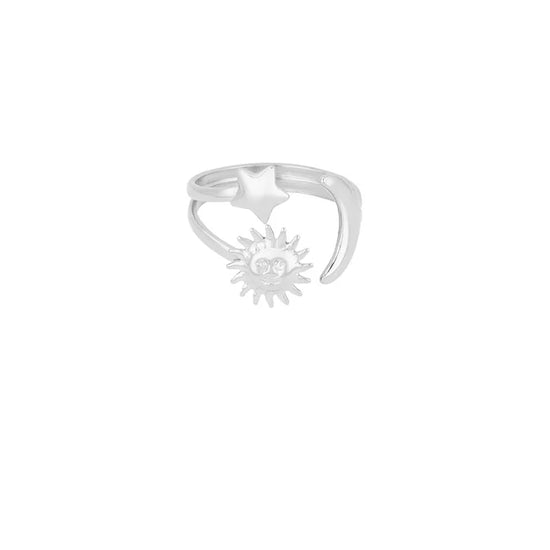 Edelstahl Ring Stern Mond Sonne | gold/silber | useful Beauty - useful Beauty 