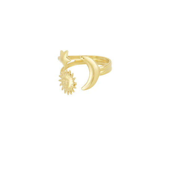 Edelstahl Ring Stern Mond Sonne | gold/silber | useful Beauty - useful Beauty 