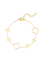 Edelstahl Armband verschiedene Kleeblätter Gold