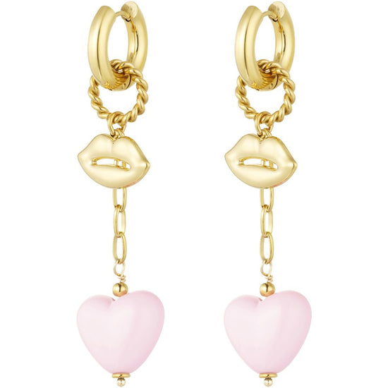 Ohrringe HErzen Lippen gold | useful Beauty - useful Beauty 