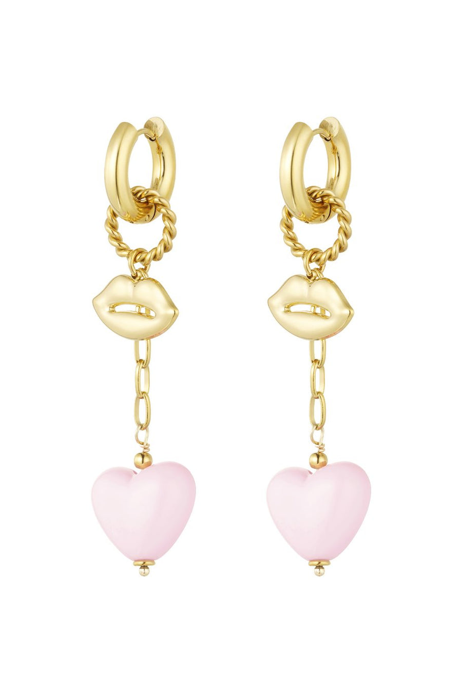 Ohrringe HErzen Lippen gold | useful Beauty - useful Beauty 