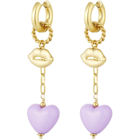 Ohrringe HErzen Lippen gold | useful Beauty - useful Beauty 