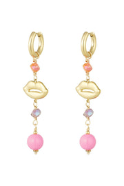 Ohrringe sommerliche Lippen gold pink | useful Beauty - useful Beauty 
