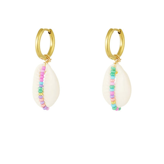 Ohrringe bunte Muschel | 14K goldplated - useful Beauty 