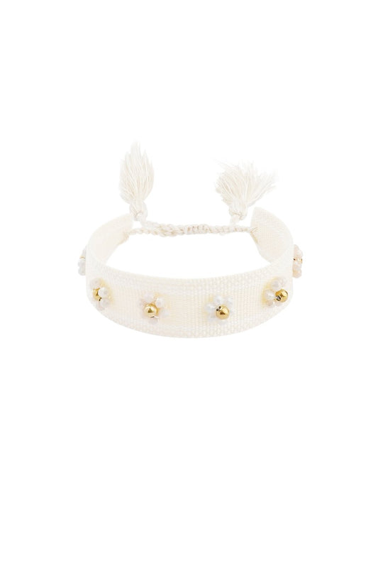 Armband Stoff Blümchen Zirkonia | useful Beauty - useful Beauty 