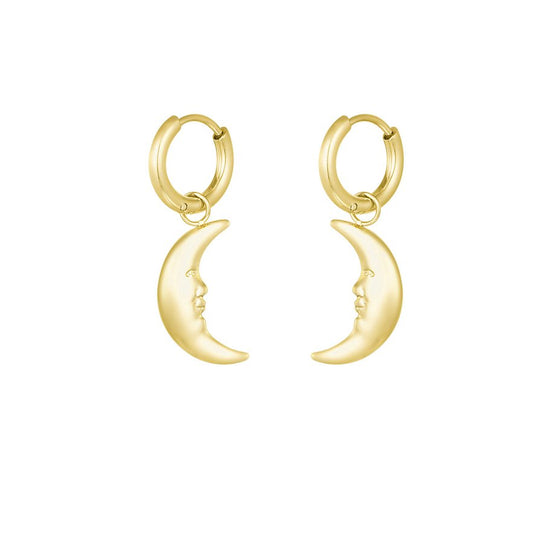 Ohrstecker hanging Moon | 14K goldplated - useful Beauty 
