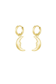 Ohrstecker hanging Moon | 14K goldplated - useful Beauty 