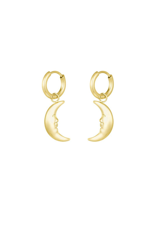 Ohrstecker hanging Moon | 14K goldplated - useful Beauty 