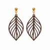 Ohrringe Blatt Ornament Edelstahl Stecker Gold | 3D Druck PLA