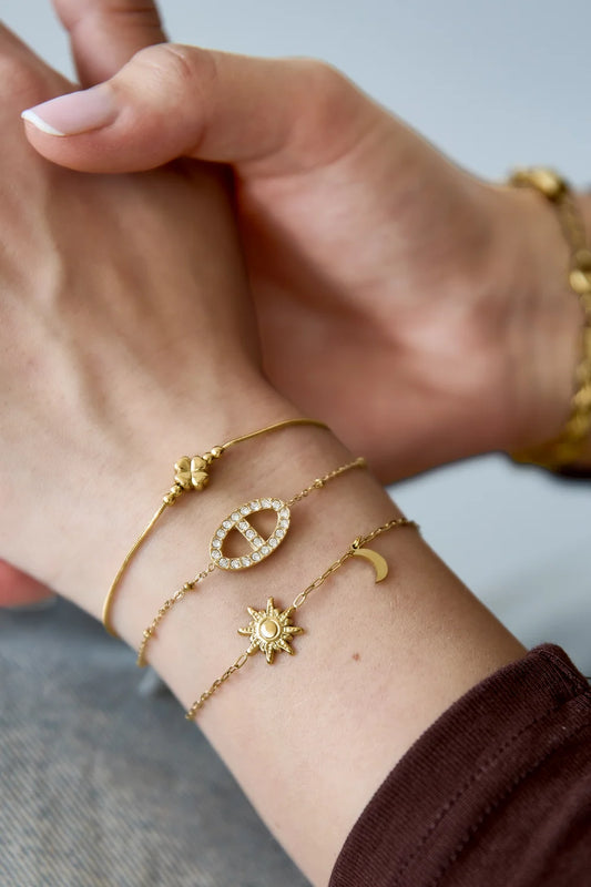 Edelstahl Charm Armband Mon and Sun