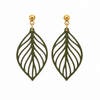 Ohrringe Blatt Ornament Edelstahl Stecker Gold | 3D Druck PLA