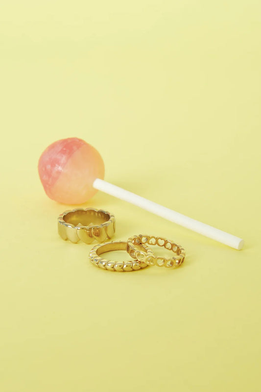 Edelstahl Ring Herzen Reihe gold