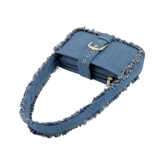 Handtasche Schultertasche Jeans Fransen | useful Beauty - useful Beauty 