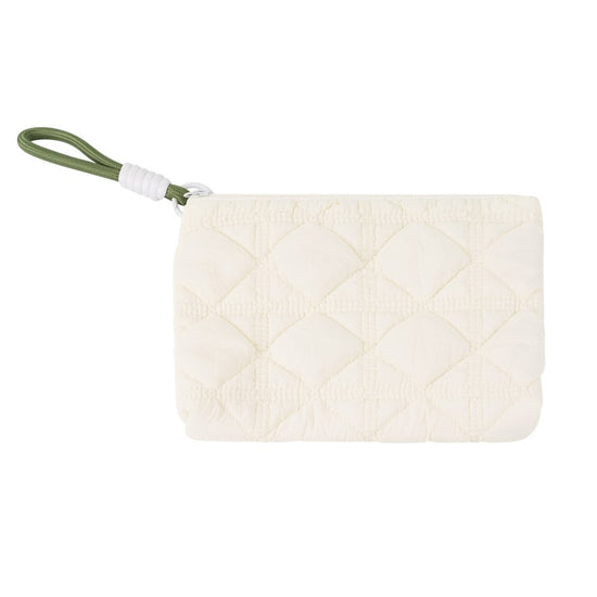 Kosmetiktasche flach gesteppt Anhänger Kordel | useful Beauty - useful Beauty 